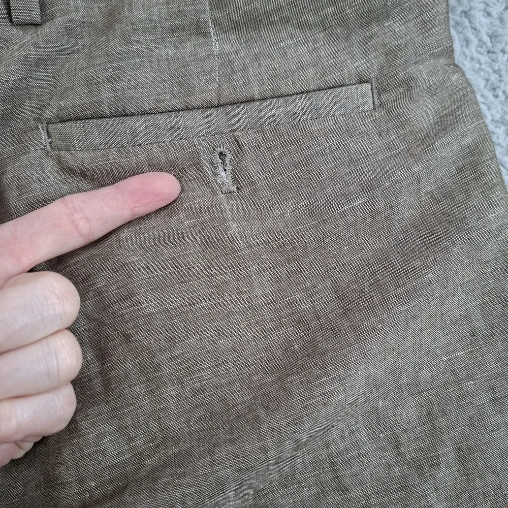 Louis Raphael Tailored‎ Pants 35x30 Woven Linen Blend Pleated Cuffed Breathable